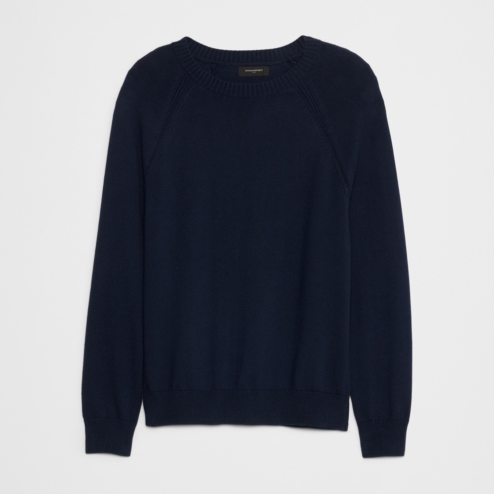 NWT MENS L Lg Banana Republic Merino Black Crewneck Sweater Minimalist Design - Picture 4 of 11